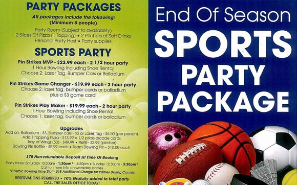 Sports Party Packages! by Pin Strikes