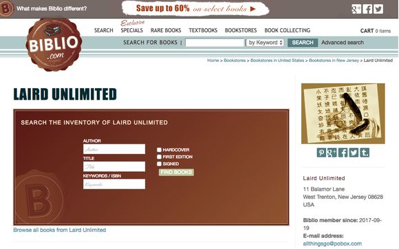 RareBook/Signed_byAuthor CollectorSeller by Laird Editorial Services LLP