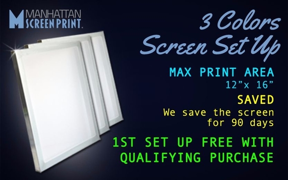 3 Colors Screen Set Up - $142.50 by Manhattan Screen Print in New York ...