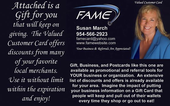 Valued Customer Cards by FAME Inc. in Tamarac, FL - Alignable