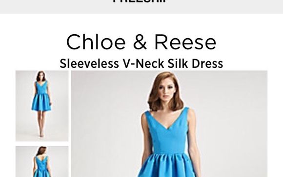 V- Neck Silk Faille Party Dress by CHLOE AND REESE