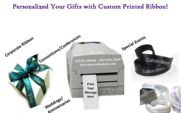 Printed Ribbon Service by Joyce's Baskets