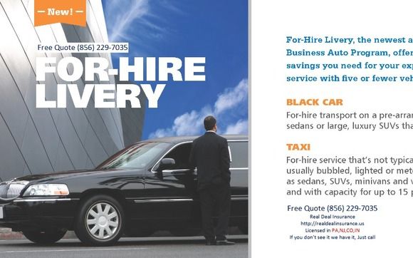 For Hire Livery by Real Deal Insurance, LLC in Cherry Hill  