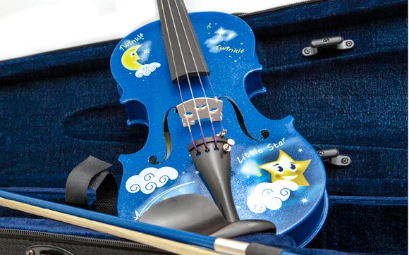 Twinkle Star Blue Glitter Violin by Creative Concept Instruments LLC