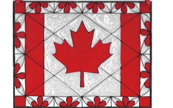 Canadian Flag Stained Glass Painting $40 By Kim Rose Colored Glass In 