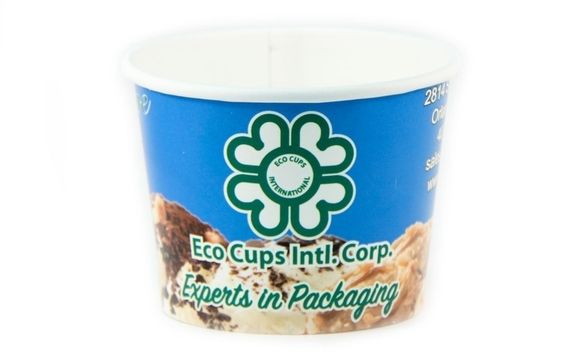 Branded Squat Paper Container by Eco Cups International Corp.