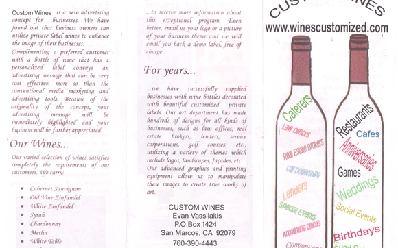 PRIVATE LABEL WINES FROM AWARD WINNING VINEYARDS OF LODI AND NAPA, CA. by PLW&more