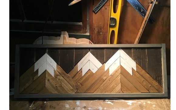 Pallet Wall Art Decor Three Peaks By The Raw Craftsman In
