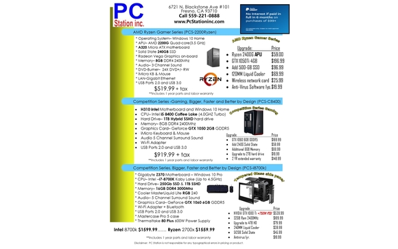 Our in-store Gaming computer system flyer by PC Station Computers in ...