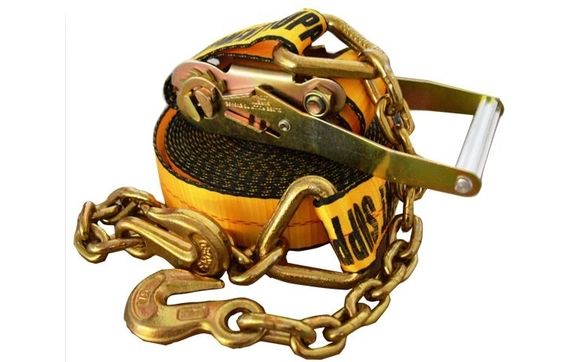 2" x 30' Ratchet Strap w/ Chain Anchor by Equipment Supply of Cincinnati