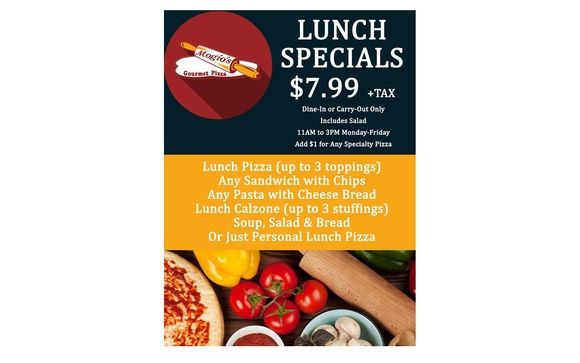 Lunch Special at Mogio's Gourmet Pizza for businesses, we deliver  by PALIO'S PIZZA CAFFE AT FIREWHEEL/GARLAND