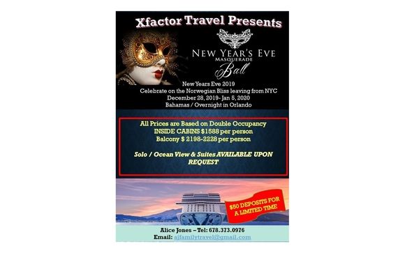 New Years Eve 2019 Masquerade Ball  by 2Keys Travel LLC