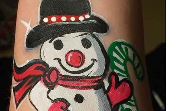 Santa and Olaf are ready for Parties! by face Painting by Dorothy P