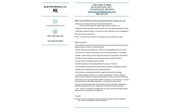 Tenant Placement Service by Blue Mtn Rentals, LLC