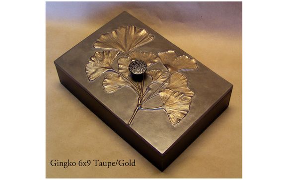 Decorative Boxes with Gingko Leaves by Blind Spot Mirrors