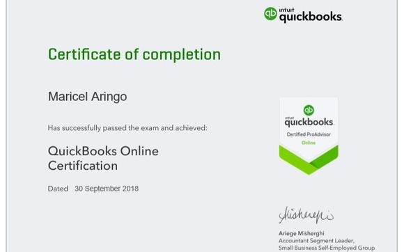QuickBooks Online Certified by Cloud Bookkeeping, Inc.