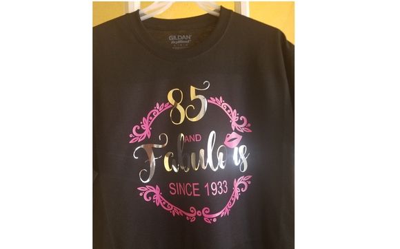 Metallic Silver and Pink Birthday Shirt by Inbox Printing, Tees and Banners