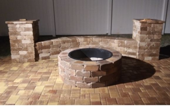 Brick Pavers Brick Wall Fire Pit Much More By A C Pavers