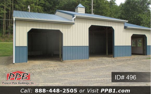 3 Car Garage With Higher Center Garage Door By Pioneer Pole