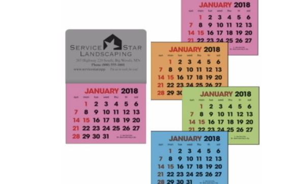 Colored Paper 2-color Grid Calendar By Allpromoitems In Houston, Tx 