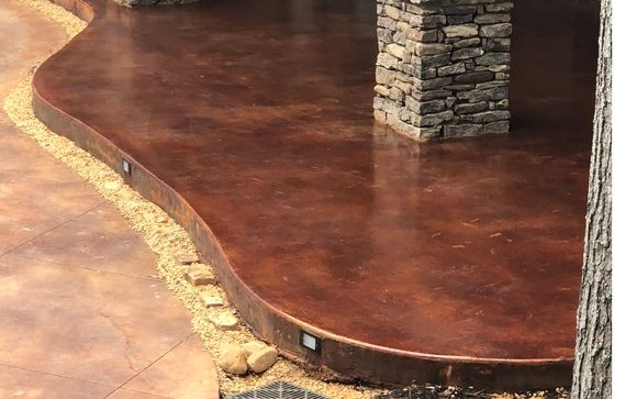 Patio Concrete Stain By Custom Concrete Creations In Tupelo Ms