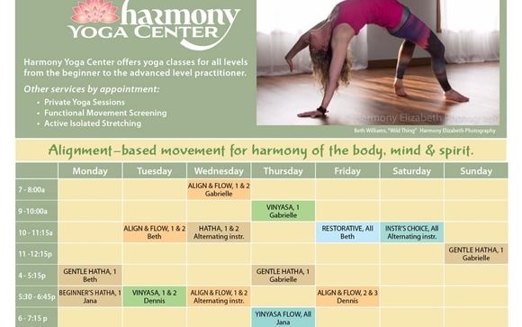 Yoga classes by Harmony Yoga Center