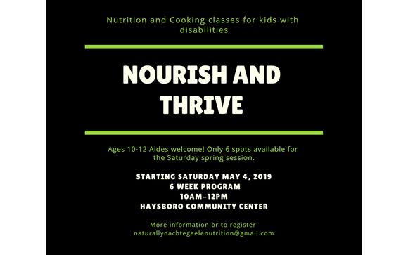 Nutrition and Cooking Program  by Naturally Nachtegaele Nutrition