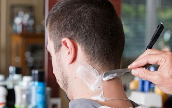 Mens Haircut And Hot Lather Neck Shave By The Stache Barber