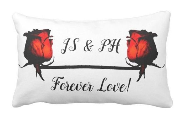 Forever Love, Custom Lumbar Pillow 13" x 21" by Farrell Art
