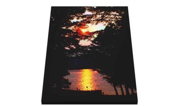 Hidden Lake Sunset Canvas Print by Farrell Art