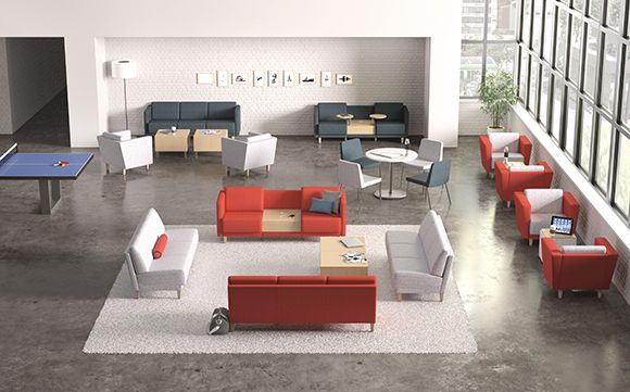 Gathering space and common area seating. by The Hurst Group - Hurst Office Suppliers Inc.