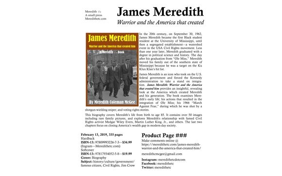 James Meredith: Warrior and the America that created him by Meredith Etc