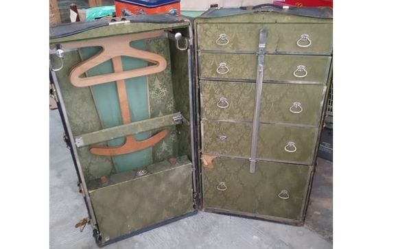 Antique Vintage Steamer Wardrobe Trunk