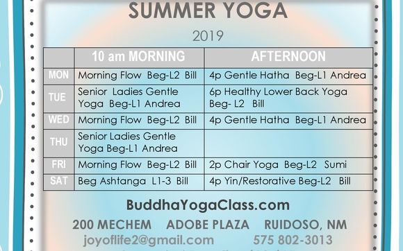 Ruidoso Summer 2019 Yoga by Buddha Yoga