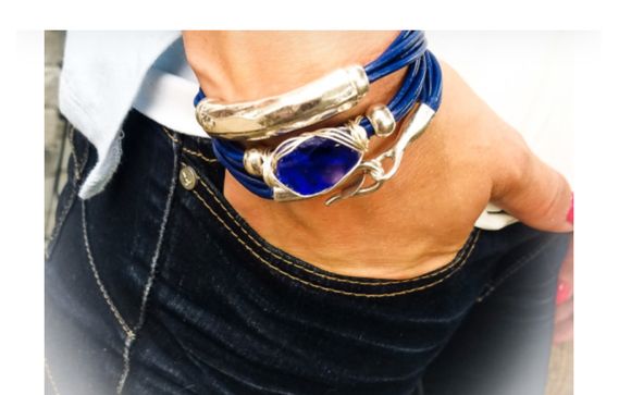 Leather Wrap Bracelet by Sea Glass By Sharon