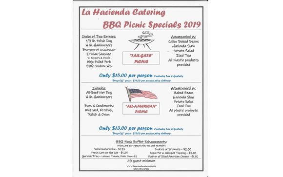 Summer BBQ Specials  by La Hacienda Catering