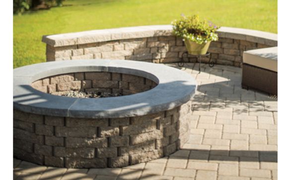 Firepit With Seating Wall By Cash S Landscaping Llc In Orange Area