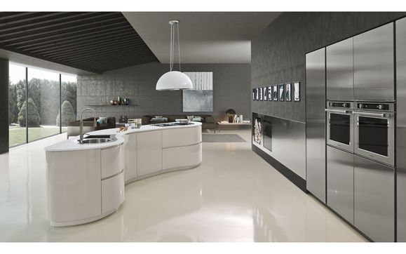 Dune Curved Kitchen In Glossy Lacquer By Pedini Houston In Houston