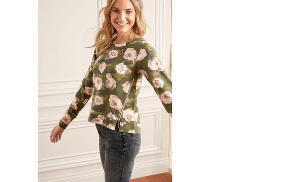 stella and dot camo sweatshirt