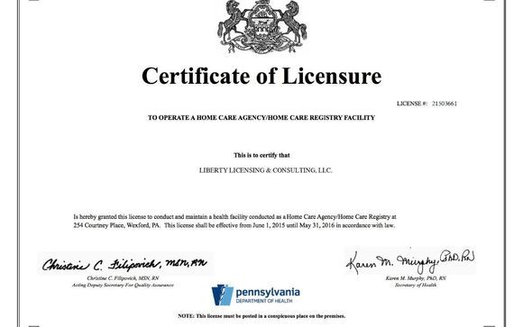 Home Health Care License Business By Liberty Licensing Consulting Llc In Philadelphia Pa Alignable