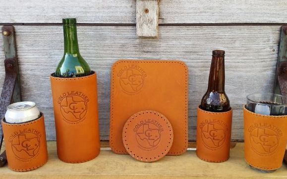 Custom Leather Products by Cold Leather, Inc - Brandable Leather Koozies