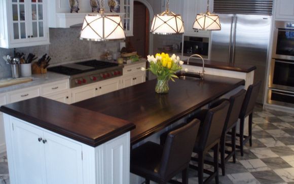Wide Plank Wood Countertops By Brooks Custom In Mount Kisco Ny