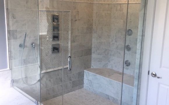 Custom frameless shower doors by South Jersey Frameless Shower Doors LLC