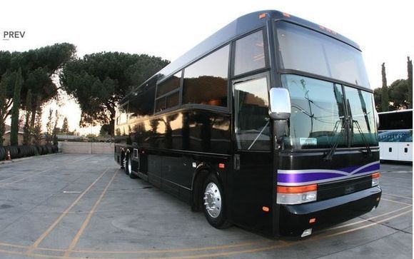 inside luxury tour bus