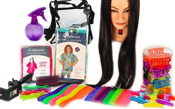 Children's Hairdresser Styling Kit with 1 Mannequin Doll Head by