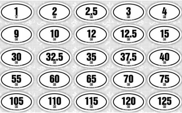 Dumbell Rack Number Stickers