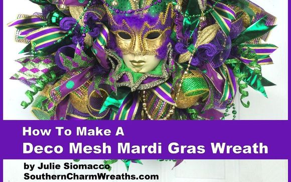 Video Tutorial - How to Make a Deco Mesh Mardi Gras Wreath by Southern Charm Wreaths