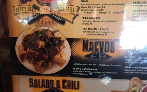 Great food  by Emerson Biggins Sports Bar & Grill