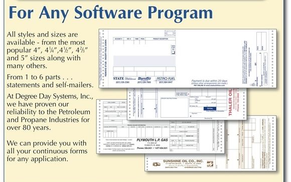 Printed Metering Tickets for Electronic and Mechanical meters, by Degree Day Systems Inc