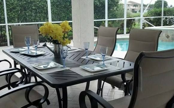 Eclipse Dining Set By Palm Beach Patio, Patio Furniture Palm Beach Gardens Fl
